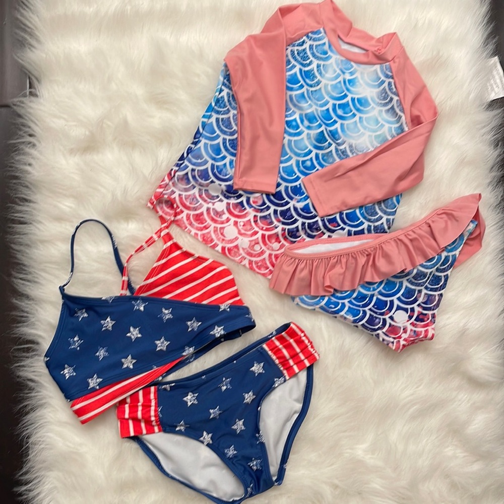 2 sets of swimsuits size 7/8